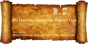 Miloszavlyevits Dorottya névjegykártya