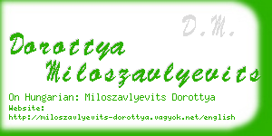 dorottya miloszavlyevits business card